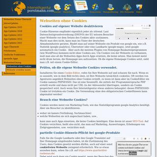 Webseiten ohne Cookies