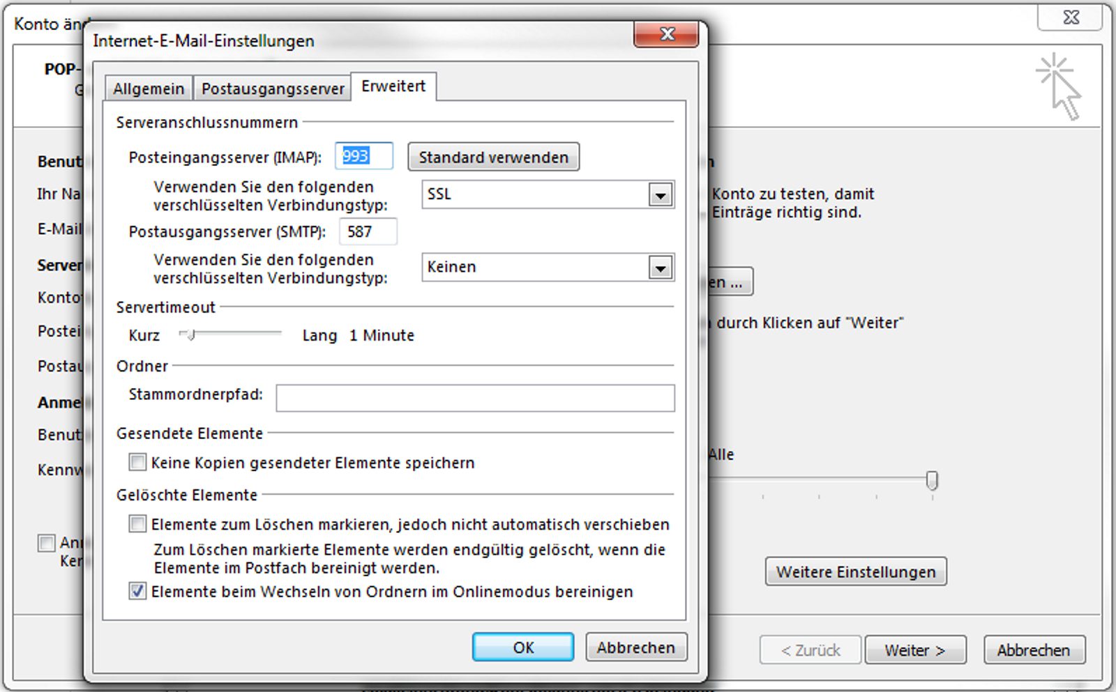 Porteingabe und Auswahl SSL