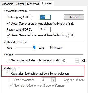 Kopie auf dem Server belassen