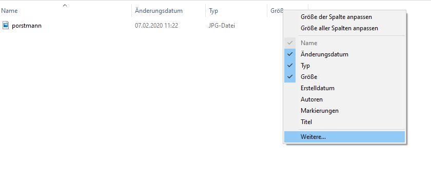 Windows 10 Bildupload - Ausrichtung hinzufügen