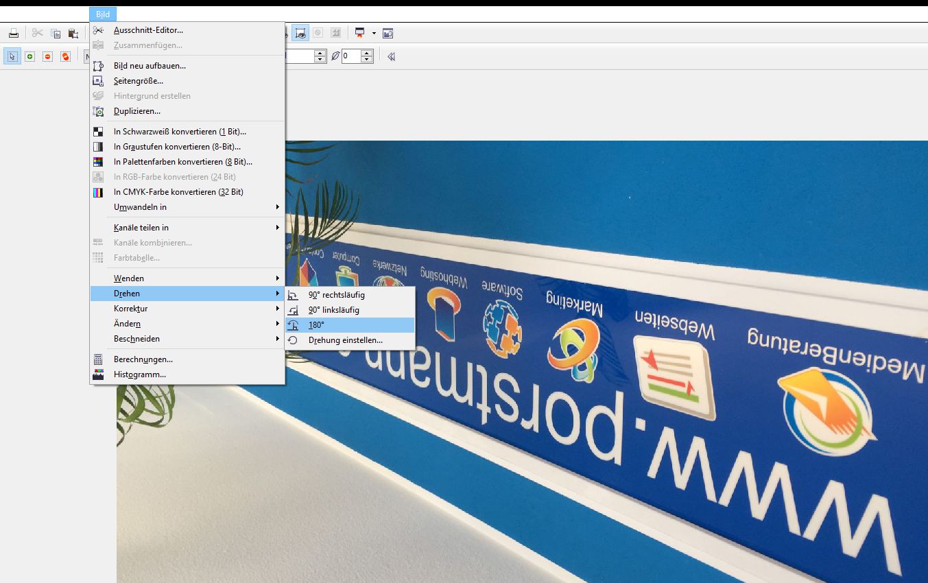 Windows 10 Bildupload - Bildbearbeitung Corel