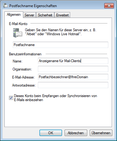 WindowsLiveMail Eigenschaften Bild 6
